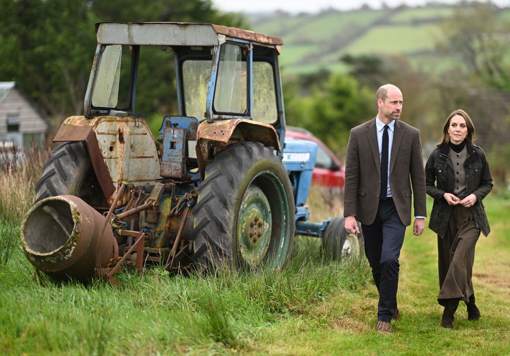 William and Kate during their visit to Mallon Farm, a flax farm in County Tyrone that is spearheading the revival of flax growing for linen, as a blueprint for sustainable farming systems