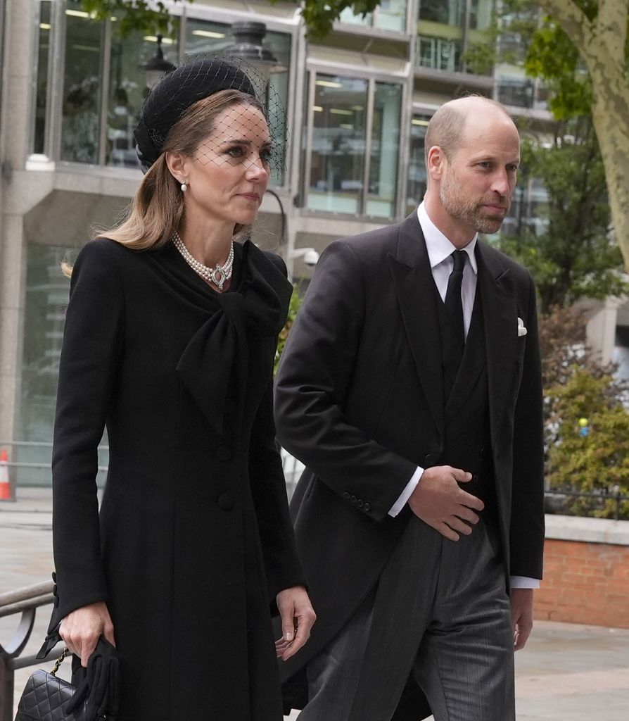 Prince William, Prince of Wales (R) and Catherine, Princess of Wales in all black
