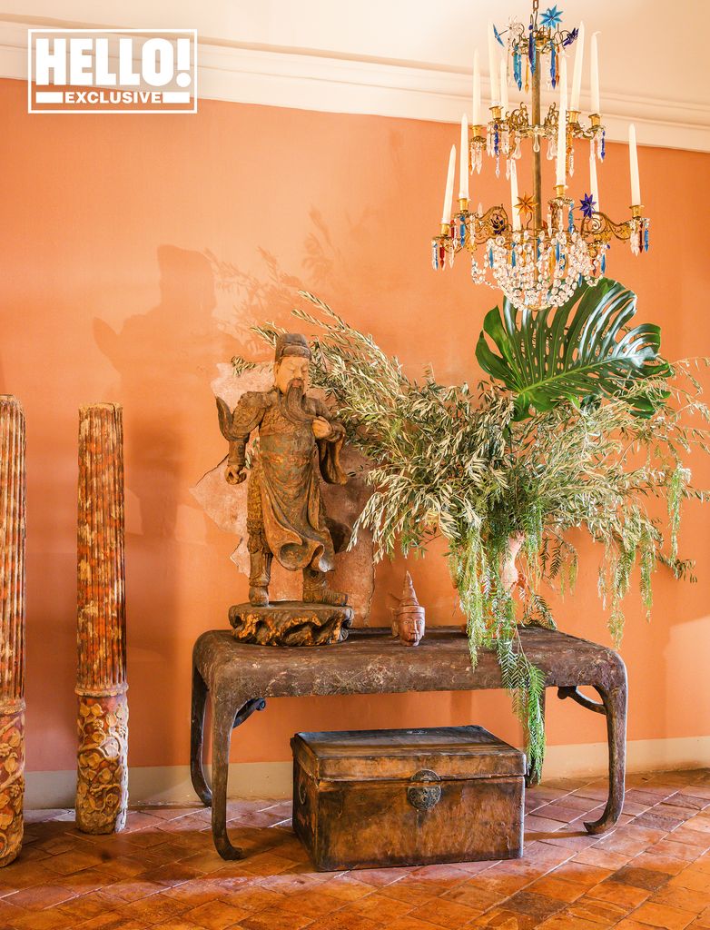 Chinese console and chest at Andrea Perra's palazzo near Mount Etna