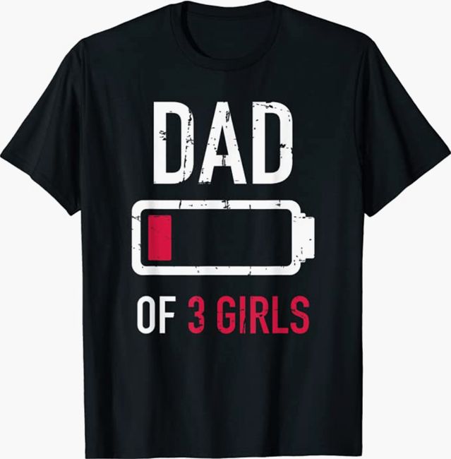 amazon dad of three girls tshirt