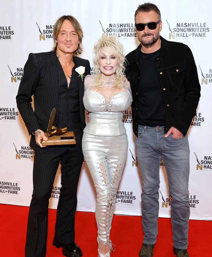 Keith Urban, Dolly Parton and Eric Church attend the 53rd Anniversary Nashville Songwriters Hall Of Fame Gala 