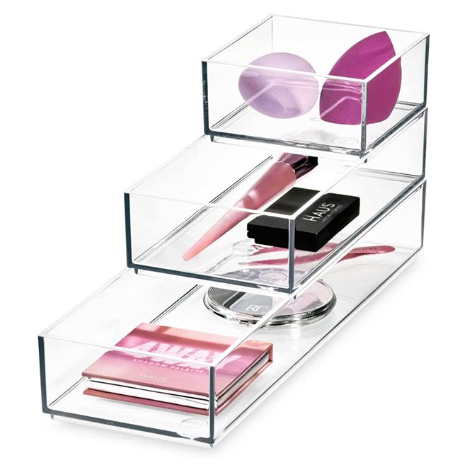 stack and slide makeup storage