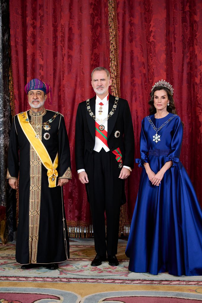Queen Letizia of Spain, Oman's Sultan His Majesty Haitham Bin Tariq and King Felipe VI of Spain