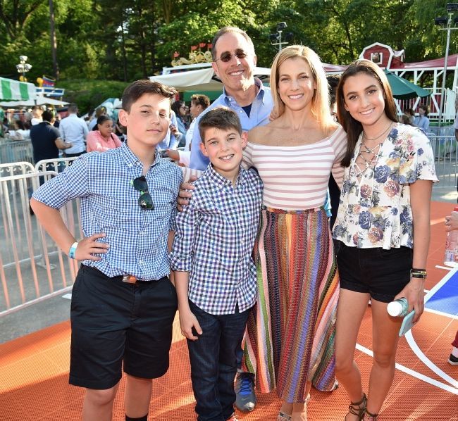 jerry and jessica seinfeld with their three children