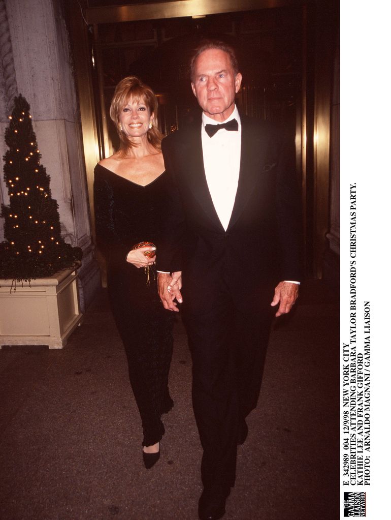 Kathie Lee And Frank Gifford Attending Barbara Taylor Bradford's Christmas Party, December 9, 1998