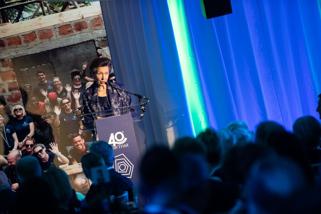 Princess Anne speaking at the Vine Trust 40th anniversary dinner at Babcock's Rosyth site