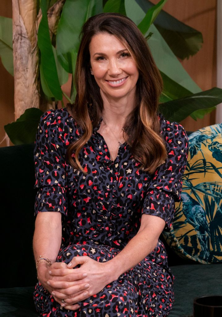 Rosie Green in patterned shirt dress on This Morning