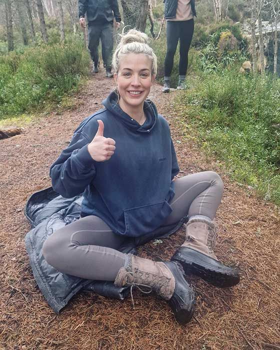 Gemma pausing for a break whilst in Scotland 