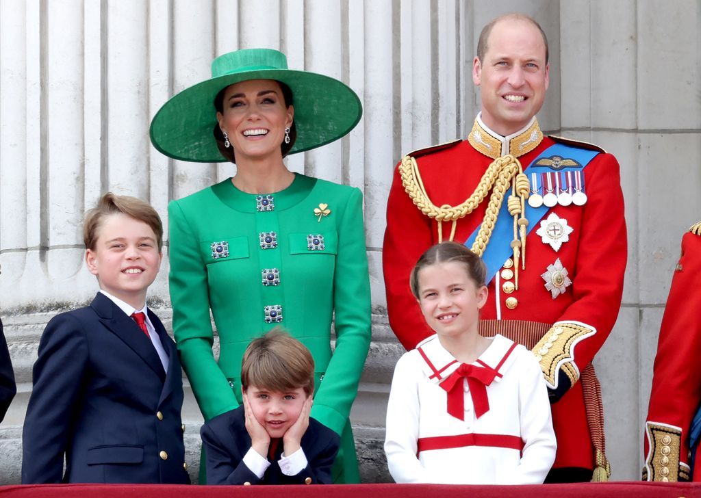 The Prince and Princess of Wales with their children at Trooping the Colour