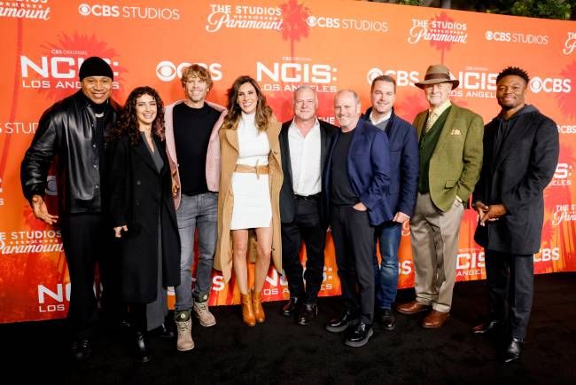 cast of NCIS Los Angeles at their wrap party