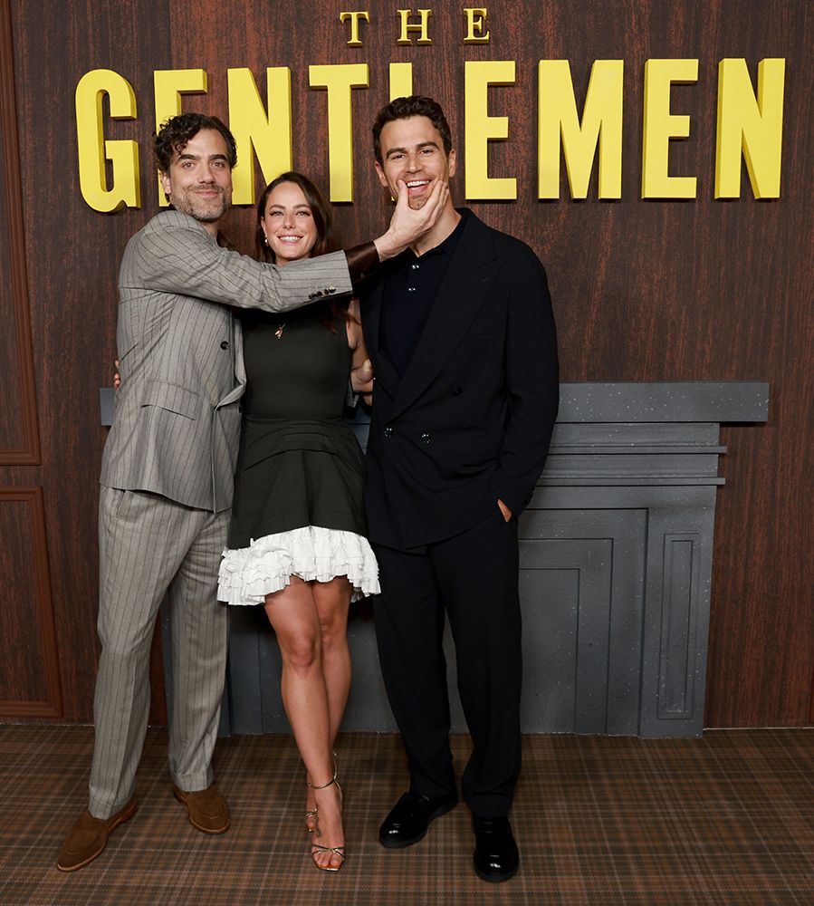 Daniel Ings, Kaya Scodelario and Theo James at The Gentlemen premiere