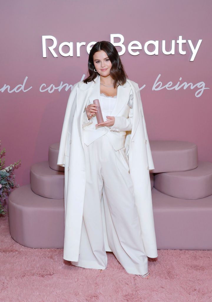 BEVERLY HILLS, CALIFORNIA - JANUARY 10: Selena Gomez Celebrates the Launch of Rare Beauty's Find Comfort Body Collection on January 10, 2024 in Beverly Hills, California. (Photo by Stefanie Keenan/Getty Images for Rare Beauty)