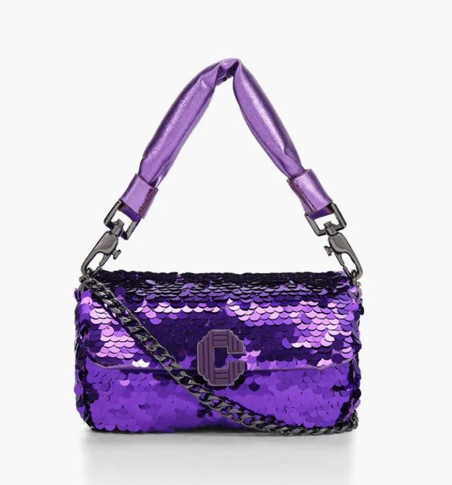 carvela purple sequin bag