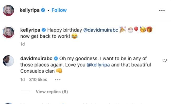 david muir emotional message kelly ripa