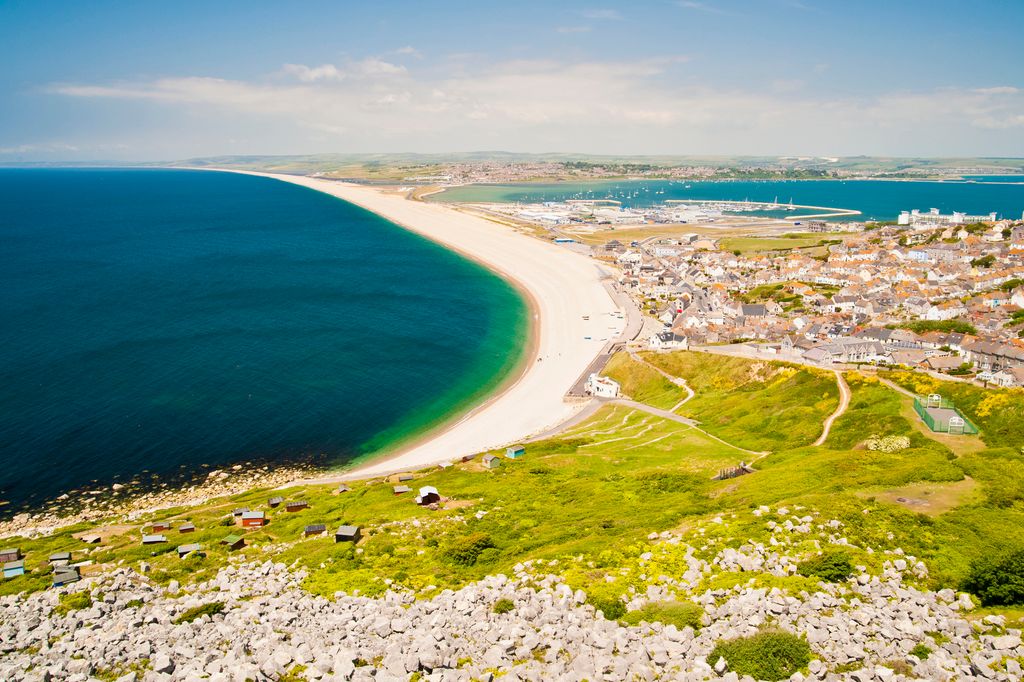 Chesil Beach Portland, Dorset, Royaume-Uni