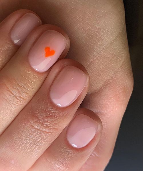 neon heart accent nails by amy burvill