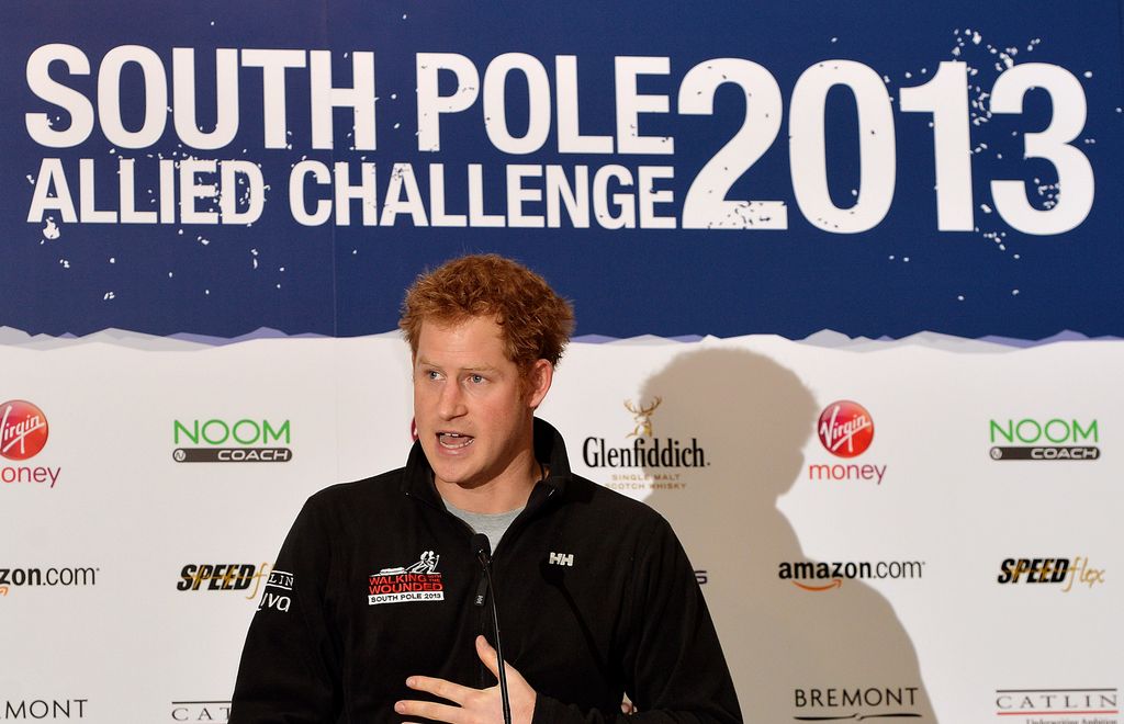 Prince Harry speaks at the Walking With The Wounded South Pole Allied Challenge welcome home press conference