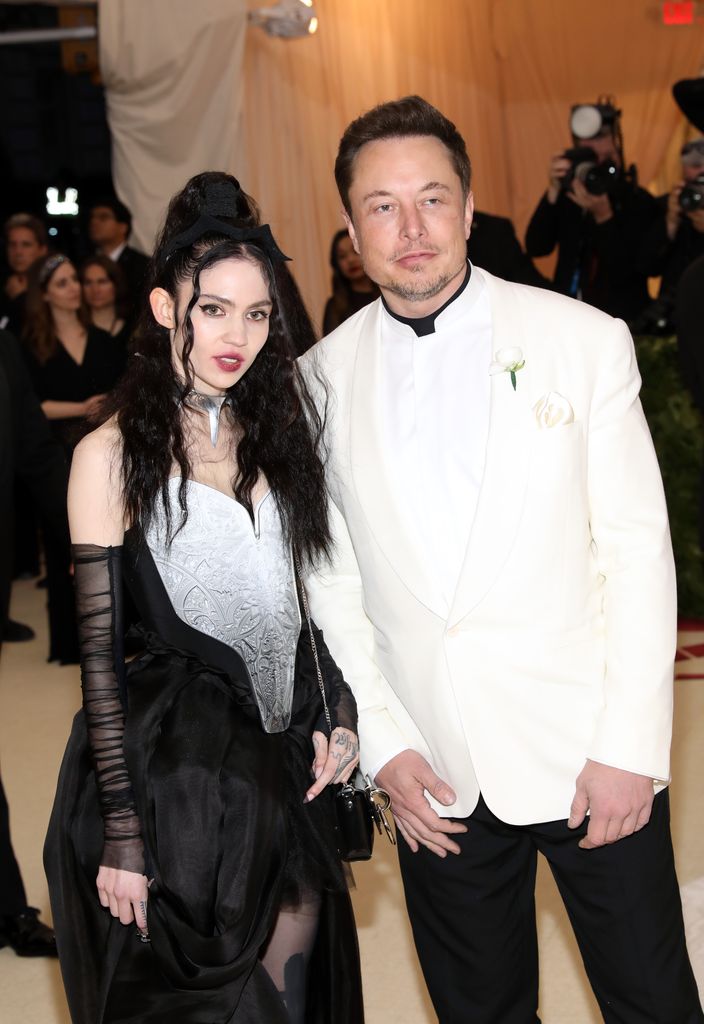 Elon Musk and Grimes at The Metropolitan Museum of Art's Costume Institute Benefit celebrating the opening of Heavenly Bodies: Fashion and the Catholic Imaginationon 07 May 2018