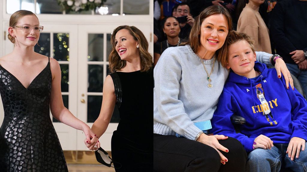 Jennifer Garner and Violet (Left) Jennifer Garner and Samuel (Right)