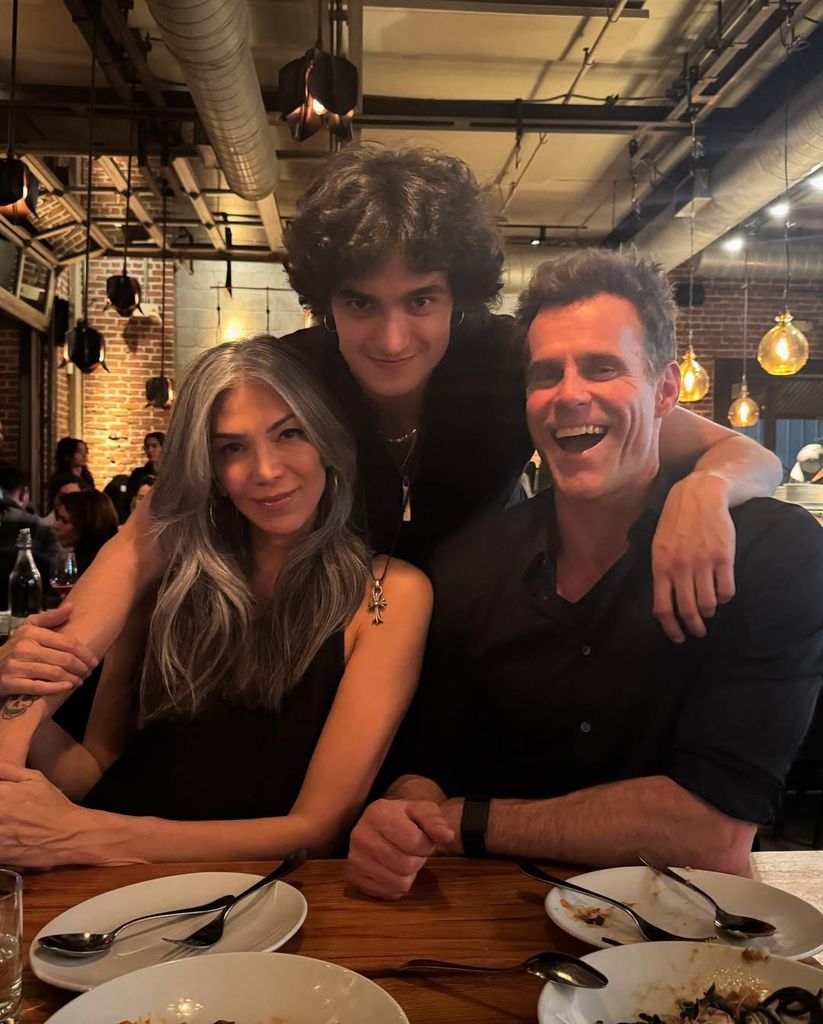 Cameron Mathison with his son and ex-wife Vanessa 