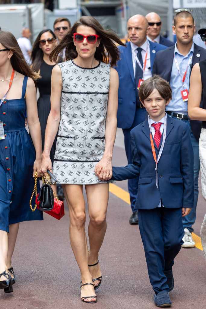 Charlotte Casiraghi and son Raphael during the F1 Grand Prix of Monaco 