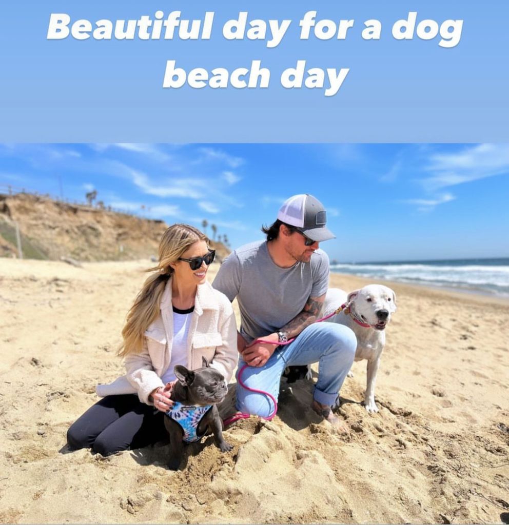Christina Hall enjoys a day at the beach with Josh