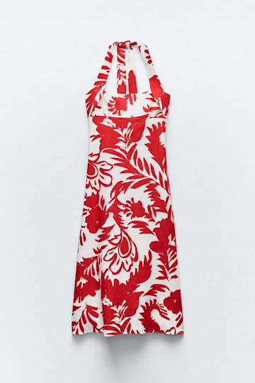 Printed Linen Blend Dress