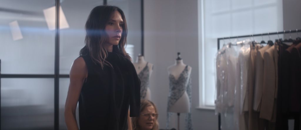 Victoria Beckham cashmere sweater over the shoulder