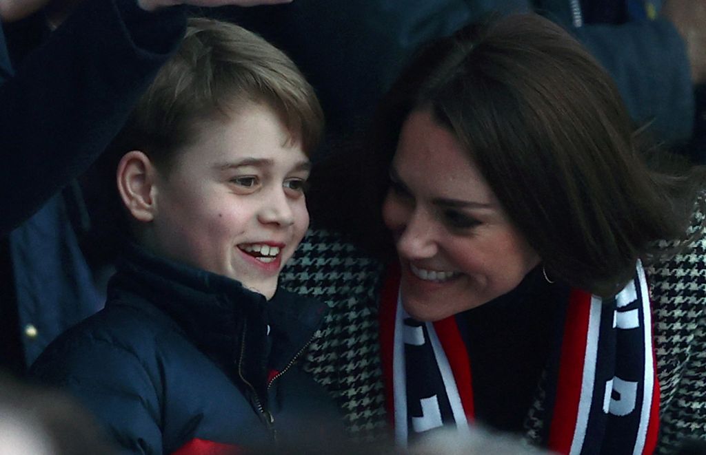 Kate and George smiling at Six Nations