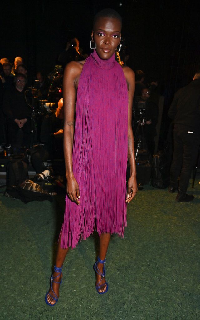 Sheila Atim attends the Burberry Winter 2024 show during London Fashion Week on February 19, 2024 in London, England. (Photo by Dave Benett/Getty Images for Burberry)