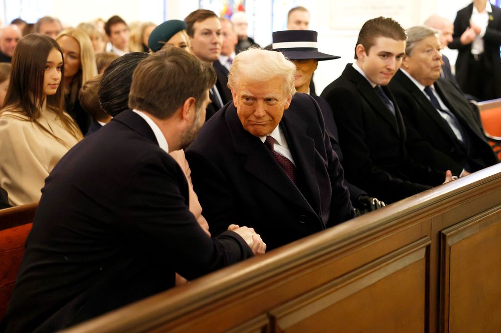 Barron Trump showed off his new look in church alongside his mom