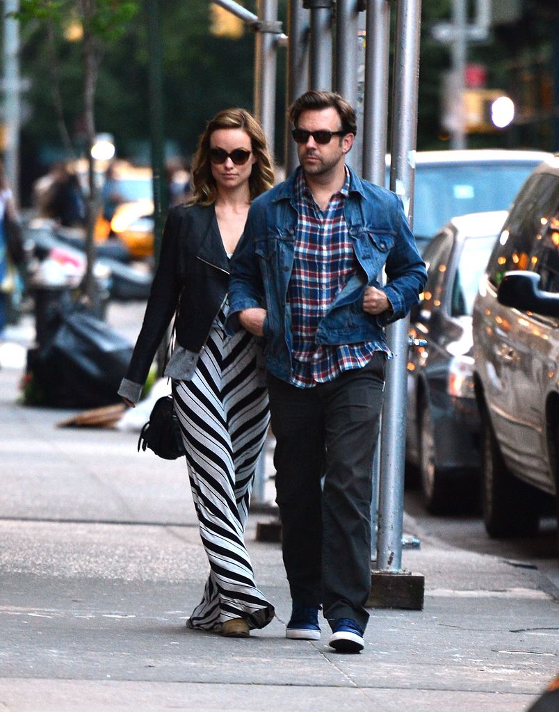 Olivia Wilde and Jason Sudeikis go to dinner in the West Village on June 18, 2012 in New York City