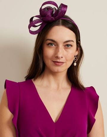 marks and spencer purple fascinator 