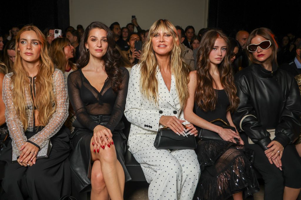 Alejandra Onieva, Marisa Abela, Heidi Klum, Leni Klum and Barbara Palvin attend the Elie Saab Womenswear Spring/Summer 2026 show 