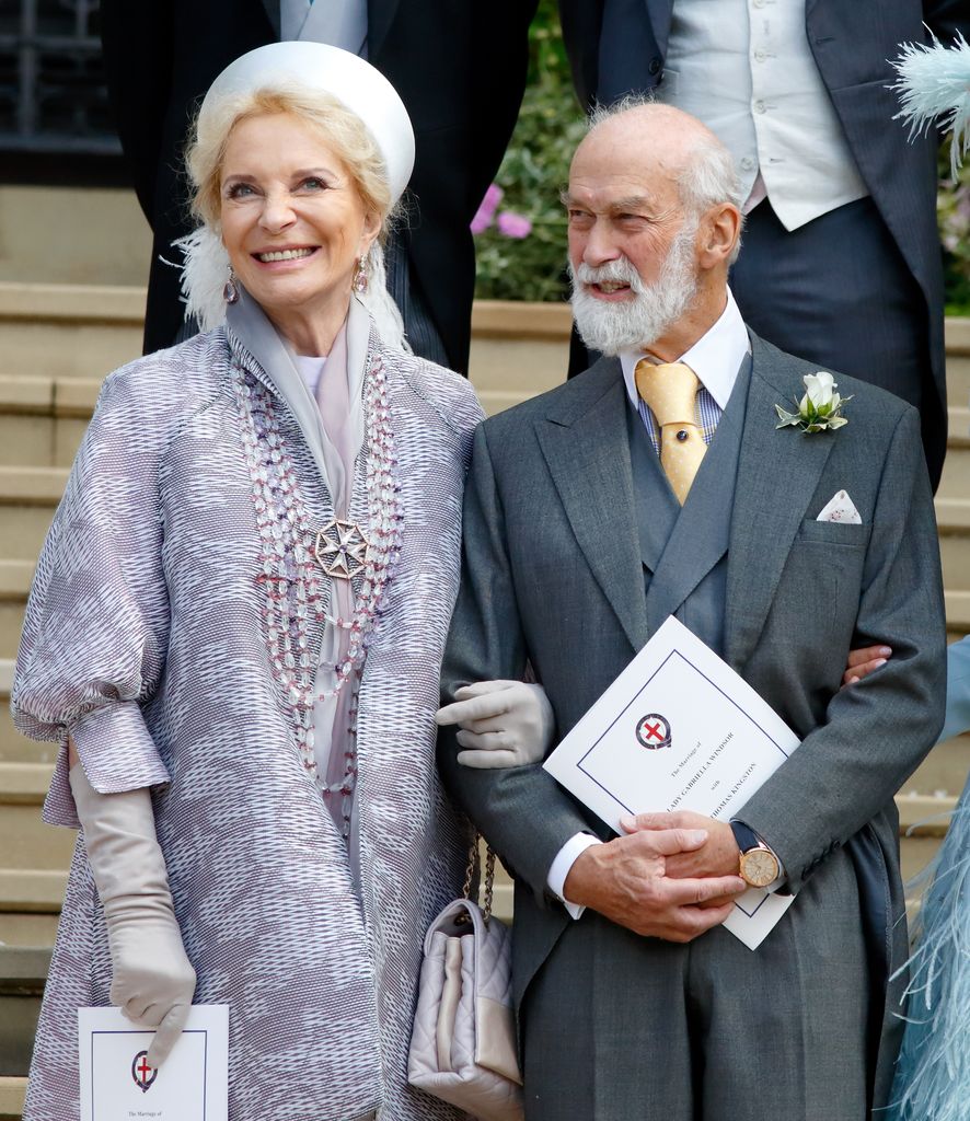 Prince Michael of Kent and his wife Princess Michael of Kent at their daughter's wedding