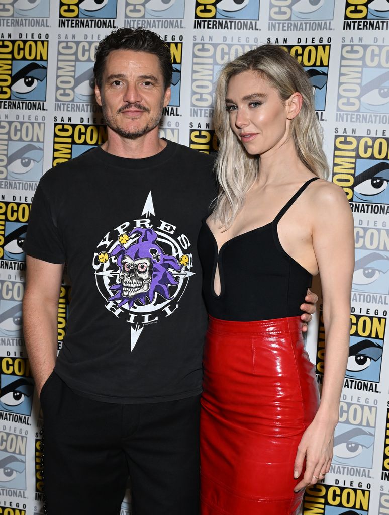 Pedro Pascal and Vanessa Kirby of Marvel Studios' "The Fantastic Four" at the 2024 San Diego International Comic-Con on July 27, 2024 in San Diego, California.  (Photo by Gilbert Flores/Variety via Getty Images)