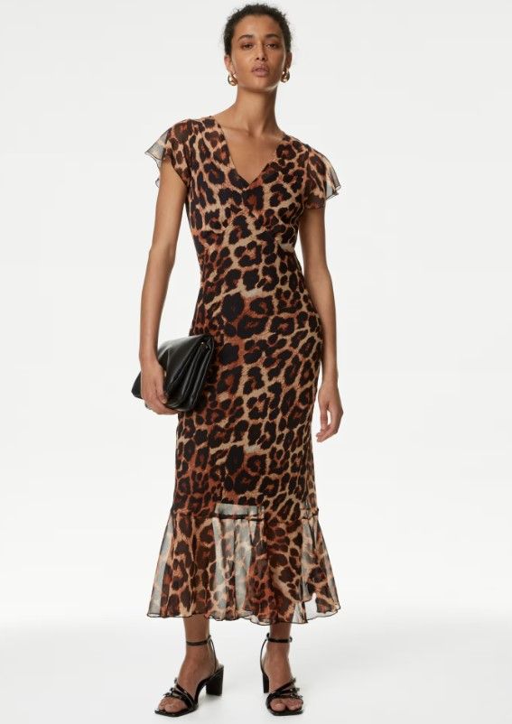 marks and spencer leopard print dress 