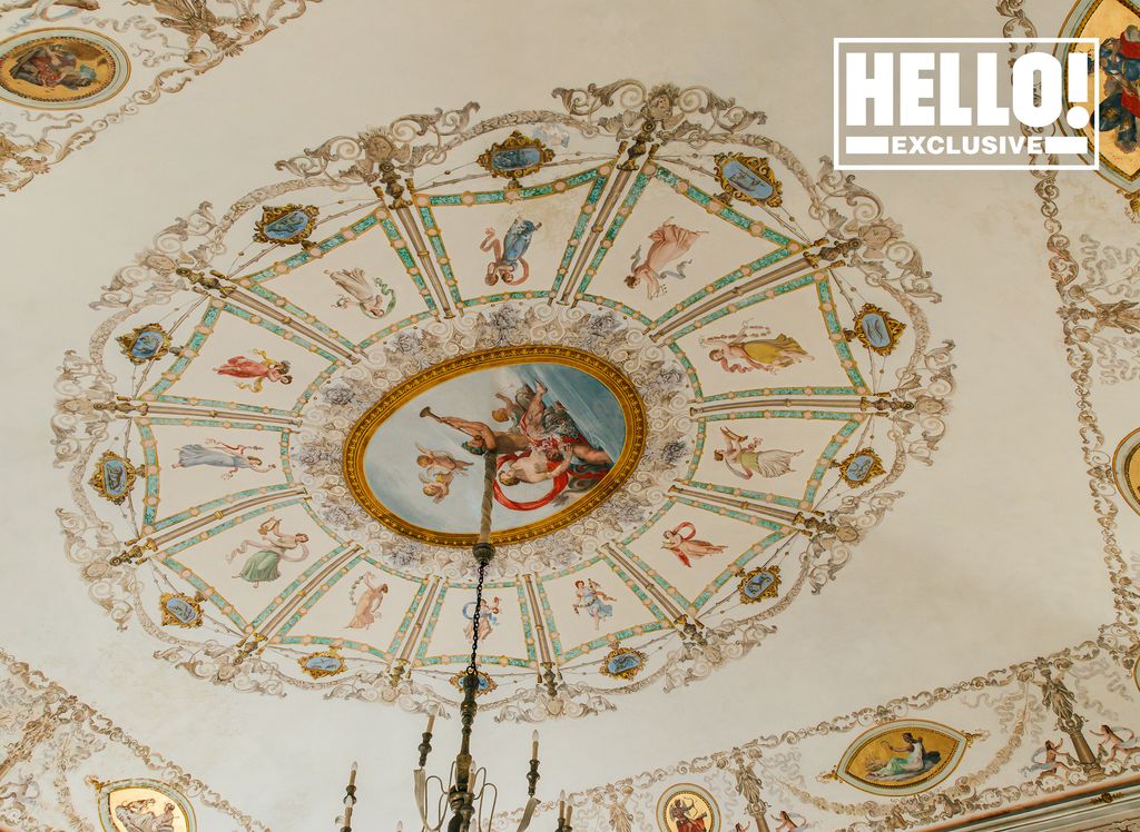 The ornate ceilings at Andrea Perra's palazzo near Mount Etna