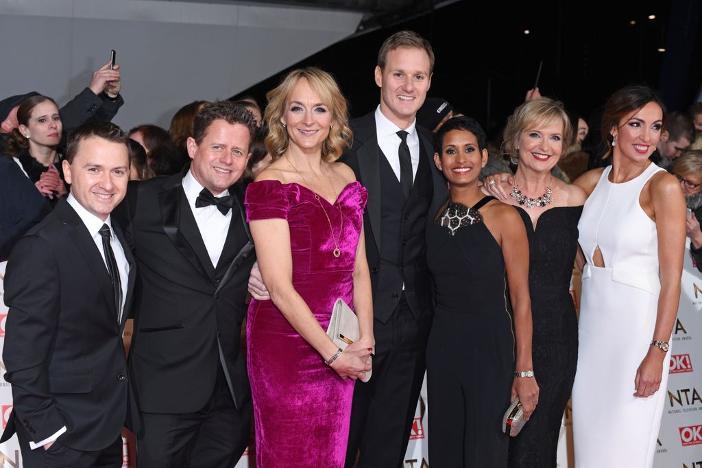 BBC Breakfast presenters - Mike Bushell, Louise Minchin, Dan Walker, Naga Munchetty, Carol Kirkwood and Sally Nugent at the NTAs in 2017