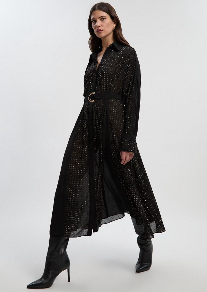 Karen Millen Hotfix Studded Shirt Dress