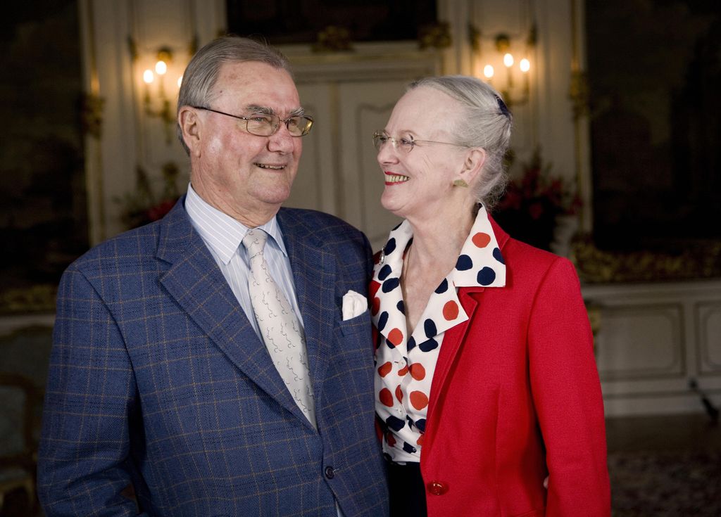 Danish Queen Margrethe and Prince Consort Henrik pose at the Palace of Fredensborg north of Copenhagen 02 June 2007.