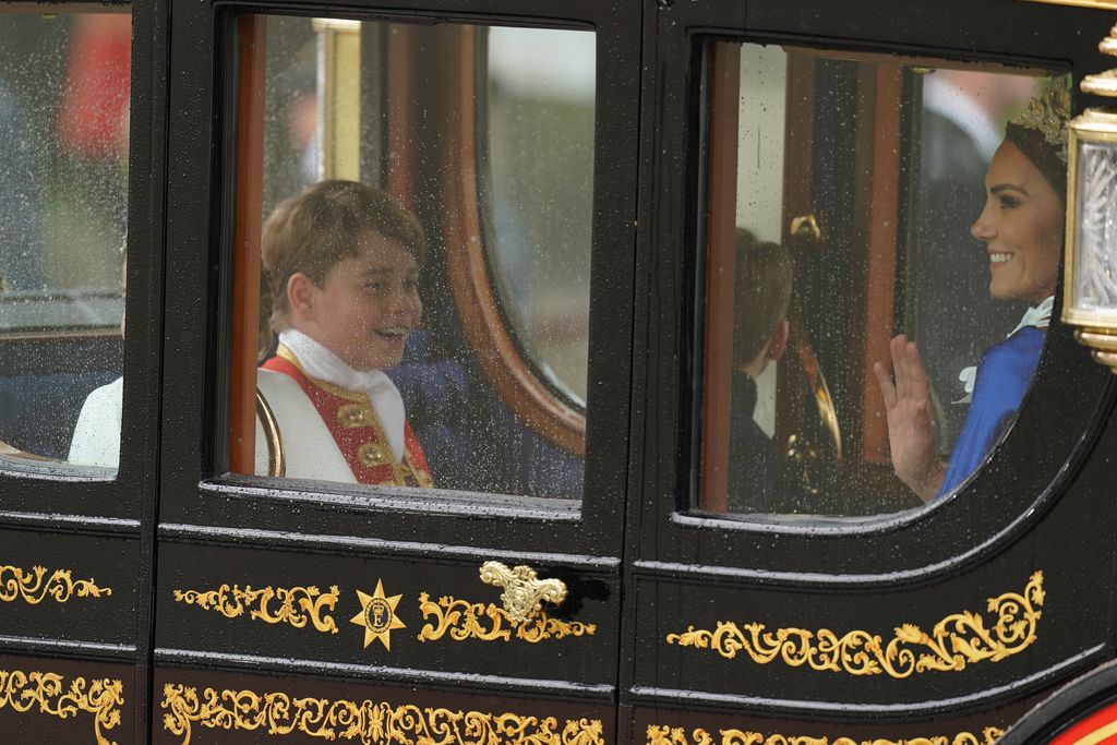 The Princess of Wales and Prince George return to Buckingham Palace by coach 