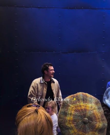 Orlando Bloom and Daisy Dove backstage at Paddington the Musical