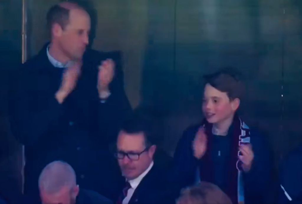 Prince William and Prince George cheer on Aston Villa on April 11