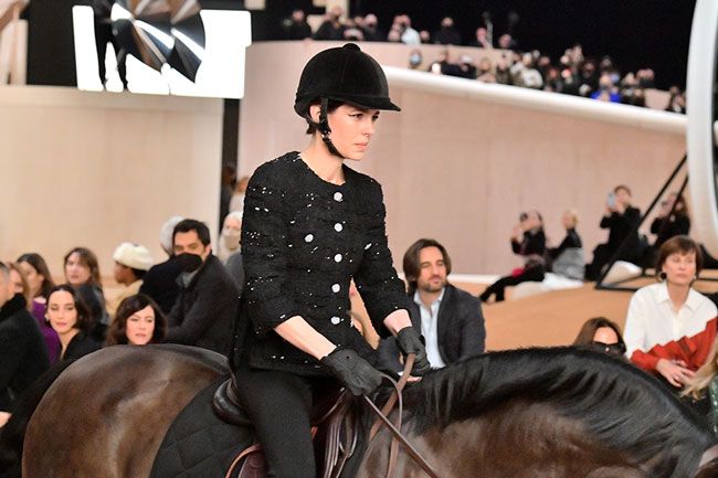 charlotte casiraghi rides horse chanel show