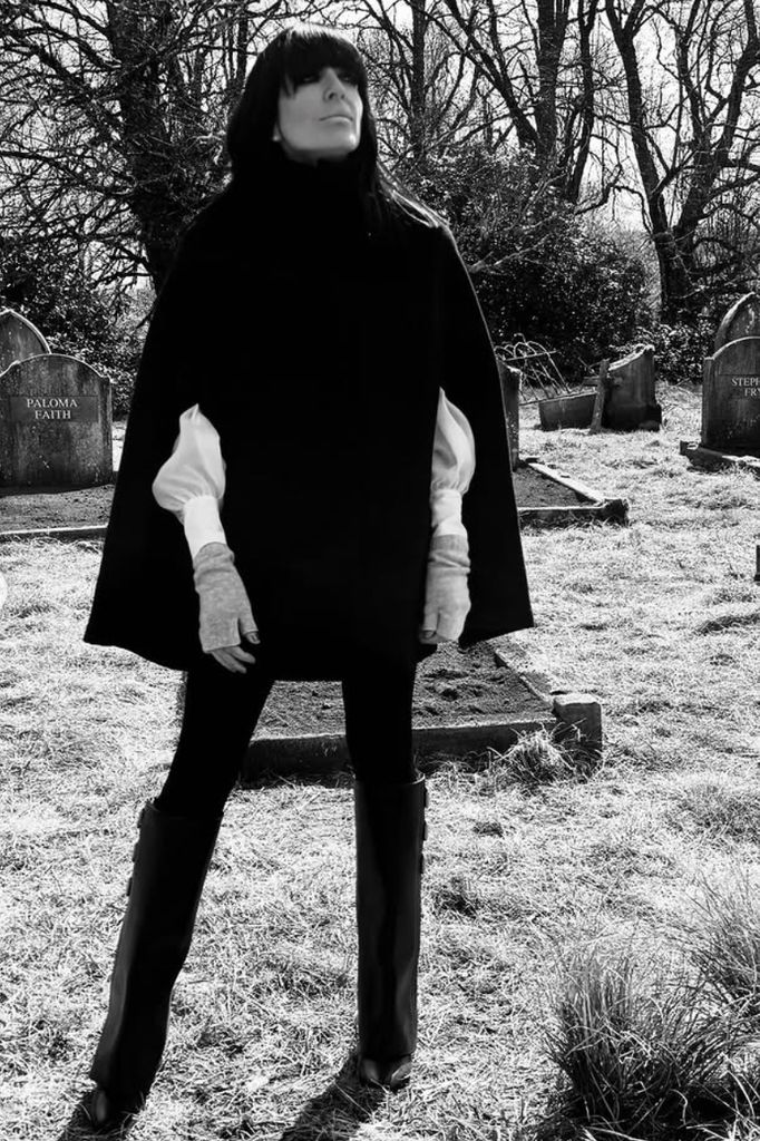 Claudia Cape coat and wrist warmer gloves