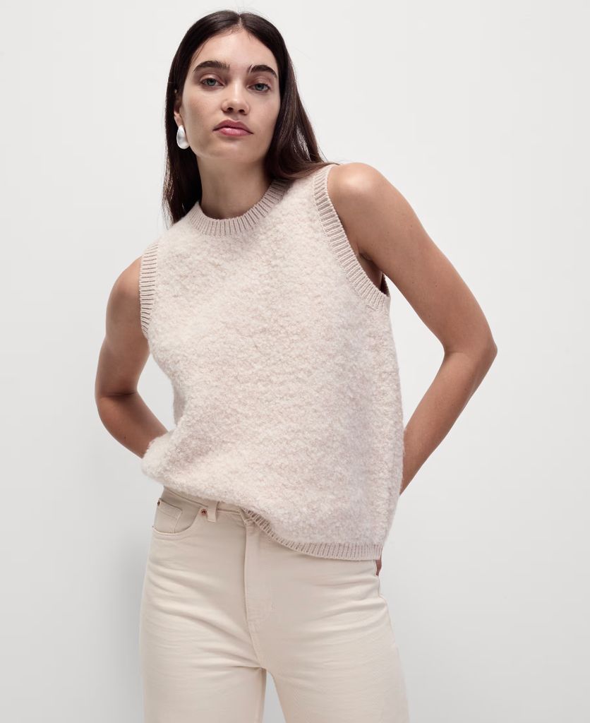 M&S Collection Textured Crew Neck Knitted Vest