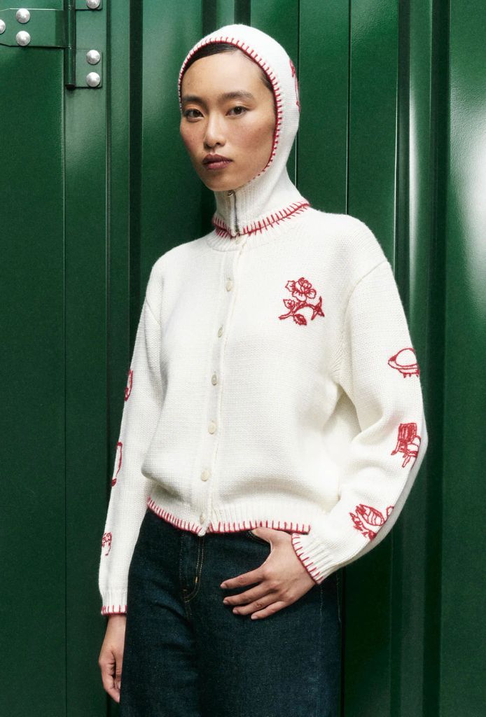 Shrimps balaclava knit in cream 