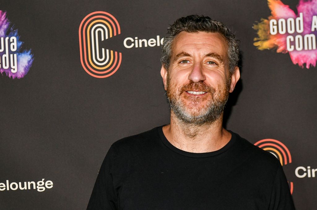 Rory Albanese arrives at the Good Aura Comedy Show with Sarah Silverman