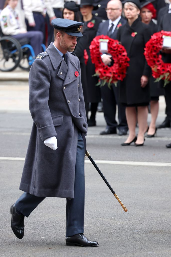 Prince William arrives to the National Service of Remembrance at The Cenotaph